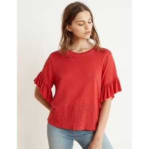 Velvet LAYLA LINEN KNIT RUFFLE SLEEVE TEE